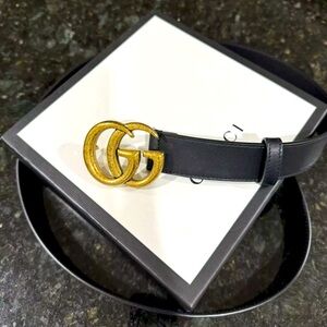 NEW Gucci GG Marmont belt  Size 95 Black